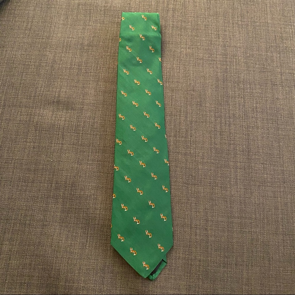 Brooks Brothers Green Tie with Foxes
